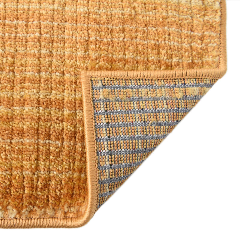 Tapis rayé Osteen, Tapis de couloir 2 pi 2 po x 8 pi, Jaune