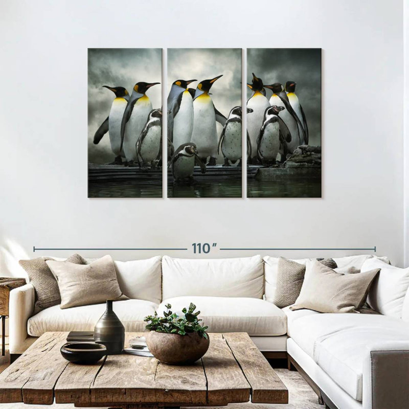 Penguin Huddle, 48" H x 74" W