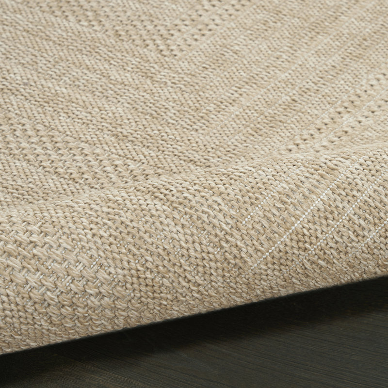 Cascio Geometric Indoor/Outdoor Area Rug, Runner 2'2" x 10', Taupe Ivory