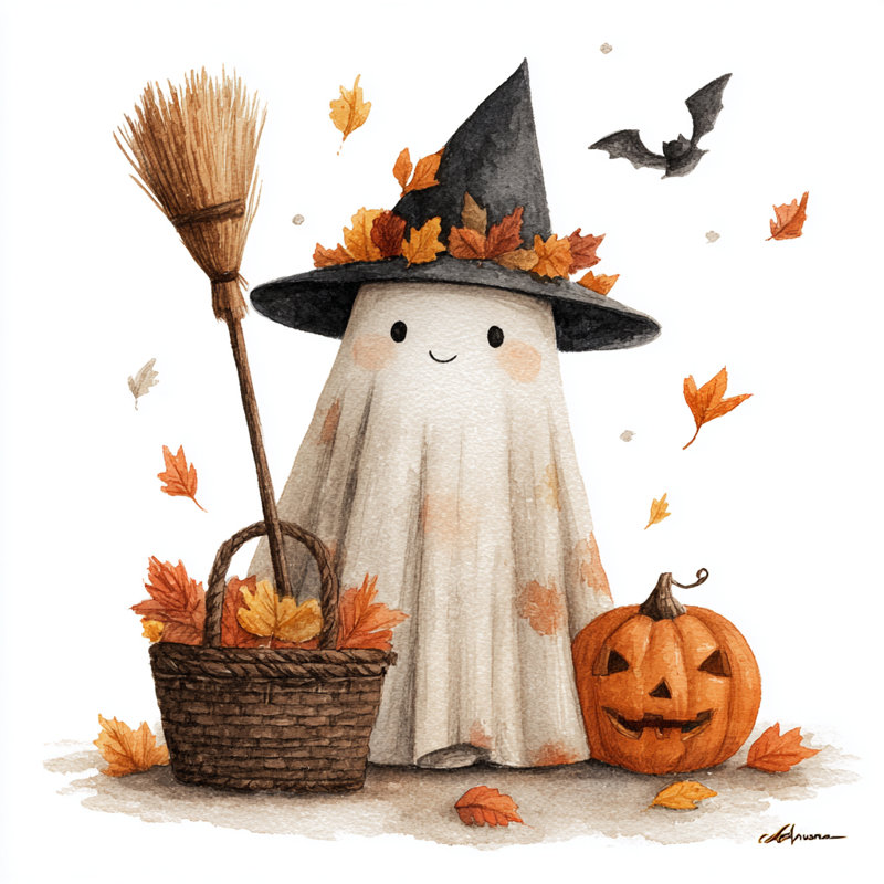 «Autumn Ghost and Broom», art mural sur toile tendue