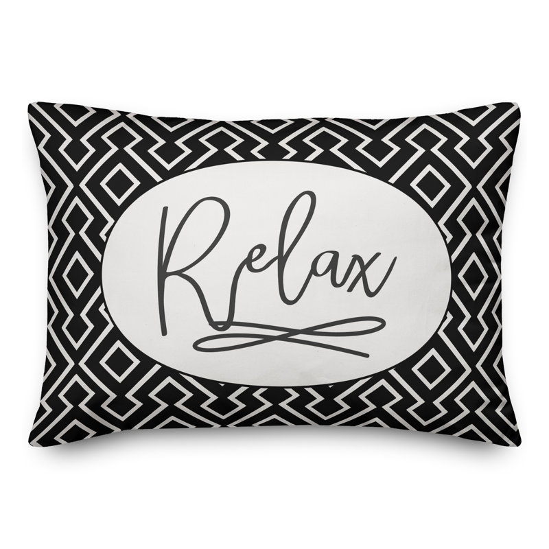 Housse de coussin rectangulaire et insert Relax, Noir