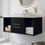 Meuble-lavabo mural moderne 39,4 po avec meuble-lavabo flottant ovale en céramique massif