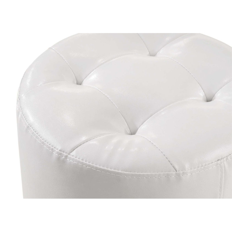 Tabouret de coiffeuse pivotant rembourré Glam, Blanc