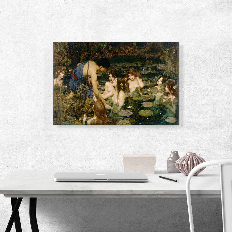 «Hylas and the Nymphs 1896» par John William Waterhouse, reproduction d'art sur toile tendue, H 18 po x l 26 po x P 1,5 po
