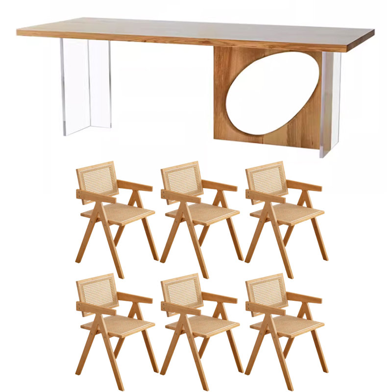 Ensemble de salle à manger rectangulaire, H 29,52 po x L 78,74 po x l 31,49 po
