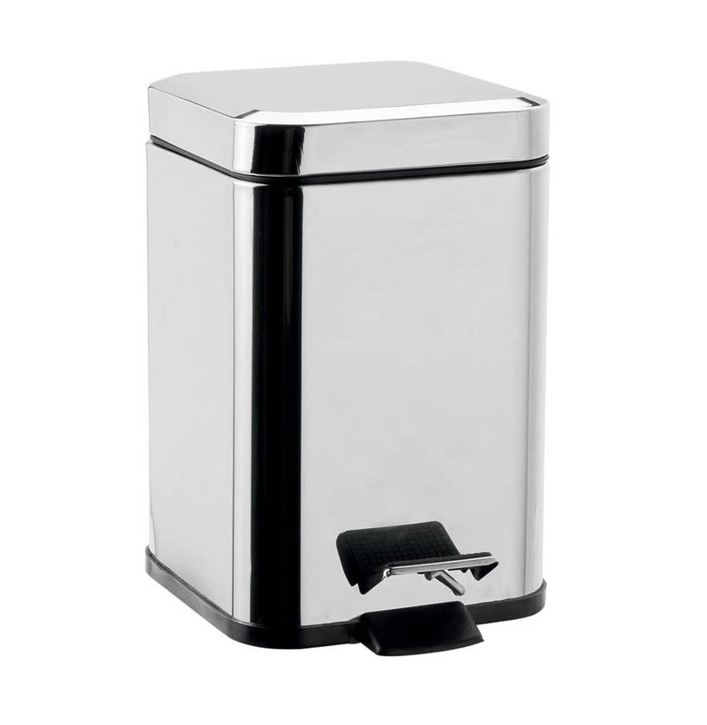 Poubelle à pédale 1,6 gallon Hotellerie, 1.6, H 11,6 po x l 7,9 po x P 7,9 po