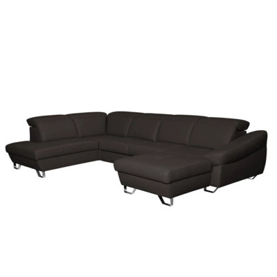 Natron Leather Corner U-form Sofa with Sleeping Function and Storage 