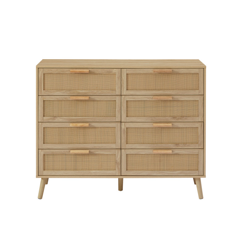 Commode double, commode, commode, commode en bois, commode 8 tiroirs, commode en rotin avec tiroirs