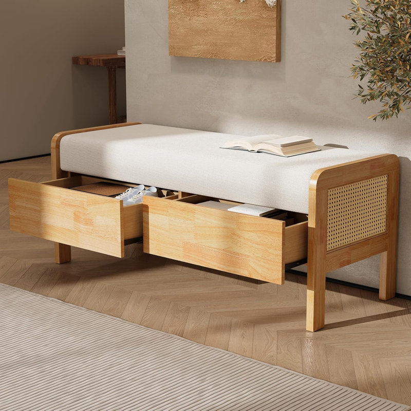 Banc de rangement avec repose-pieds avec rangement et banc d'entrée