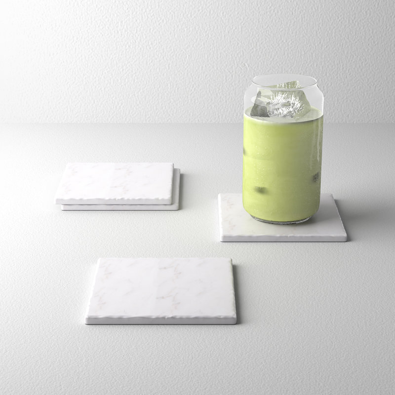 Maxie Marble Square 4 Piece Coaster Set