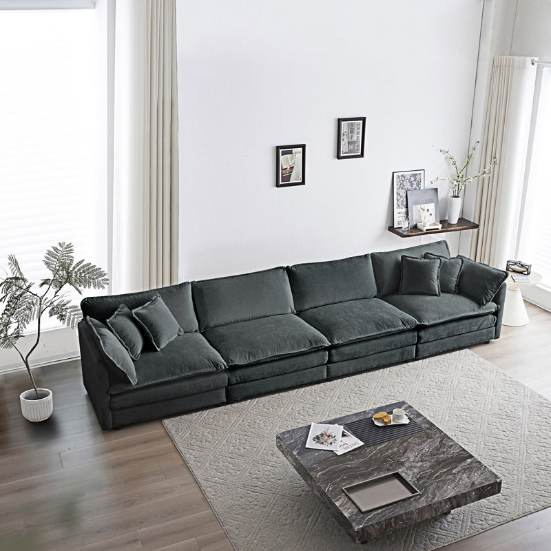 Upholstered Modular Sectional Sofas, 33.03" H x 146.53" W x 35.03" D, 4