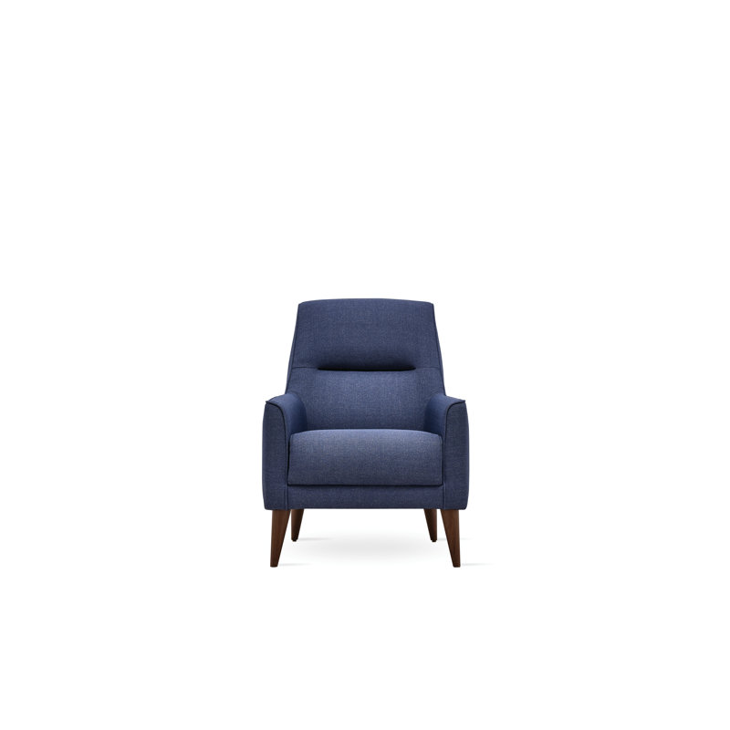 Fauteuil Enza Home Alto, fauteuil d'appoint rembourré moderne avec pieds hauts, sièges ergonomiques et confortables, chaise longue contemporaine PETrol (bleu marine)