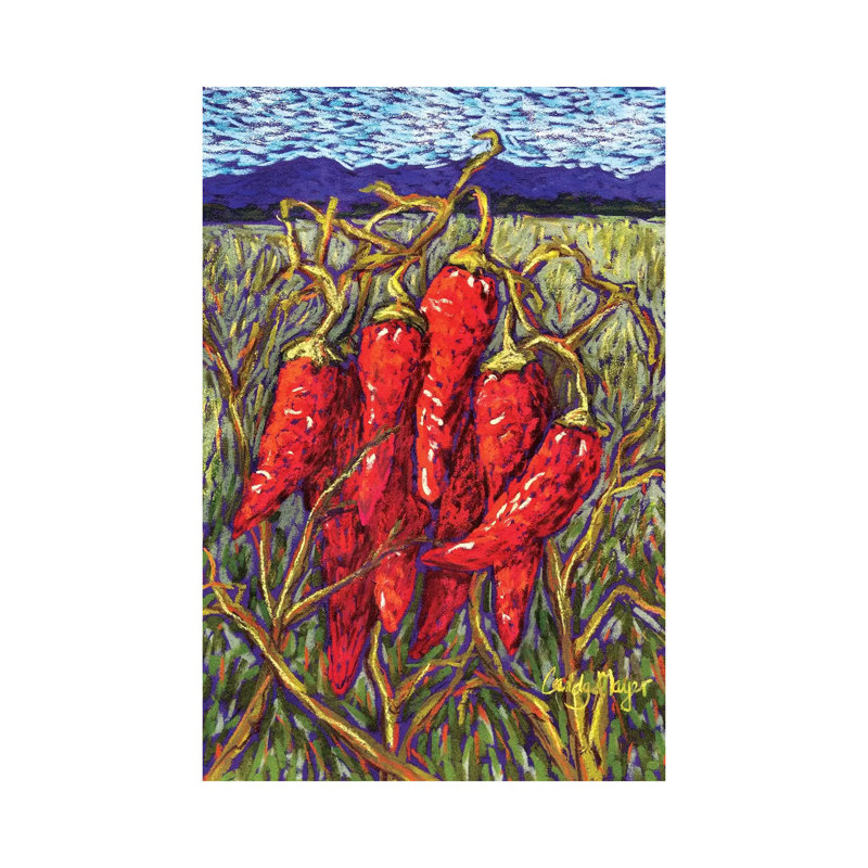 Piments au pastel, H 12 po x l 8 po x P 0,75 po