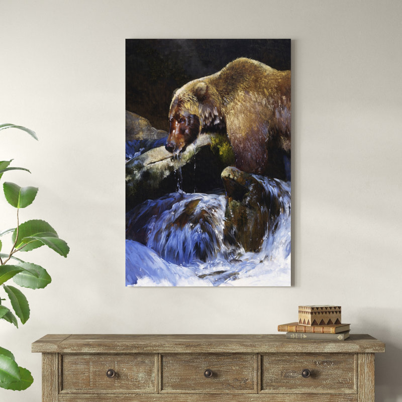 " Barehanded Fishing ", 48" H x 32" W x 1.25" D