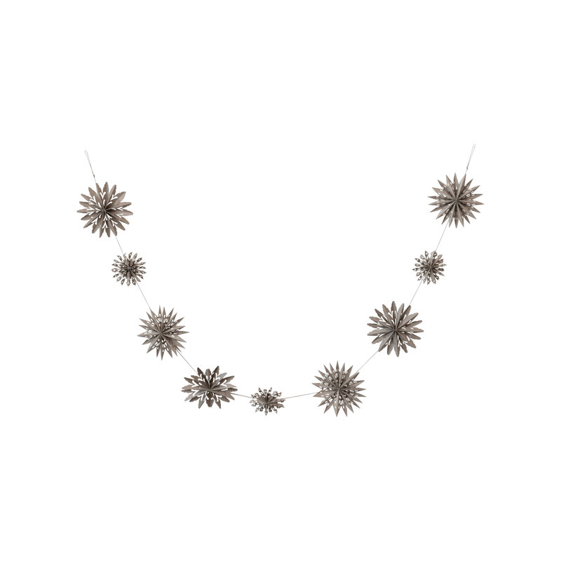 Paper Folding Snowflake Garland In Kraft Box, Gray