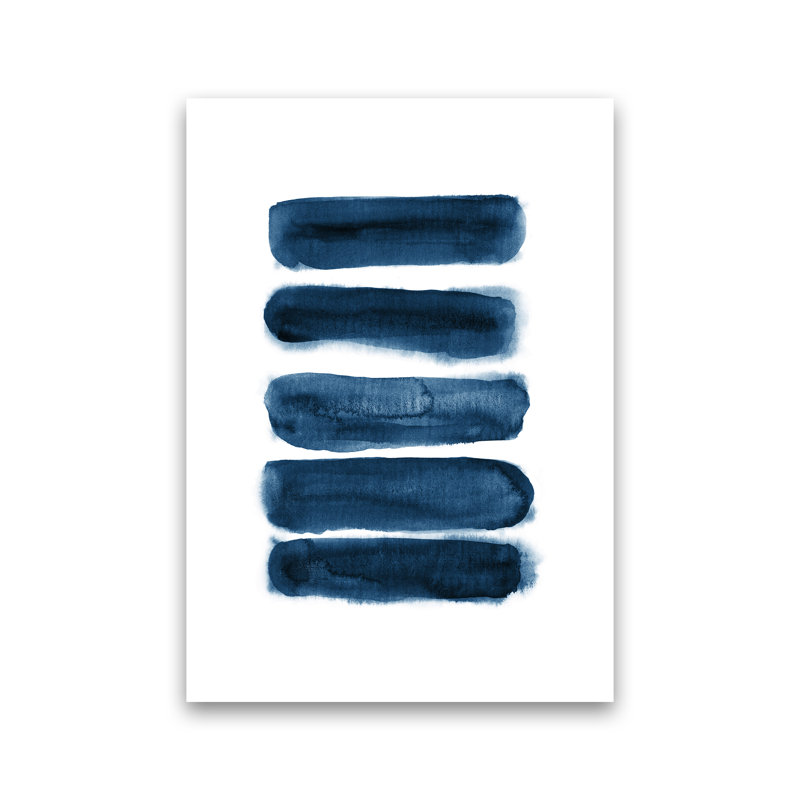 Blue Watercolour Strokes - Print, No Framed, 59cm H x 42cm W x 1cm D