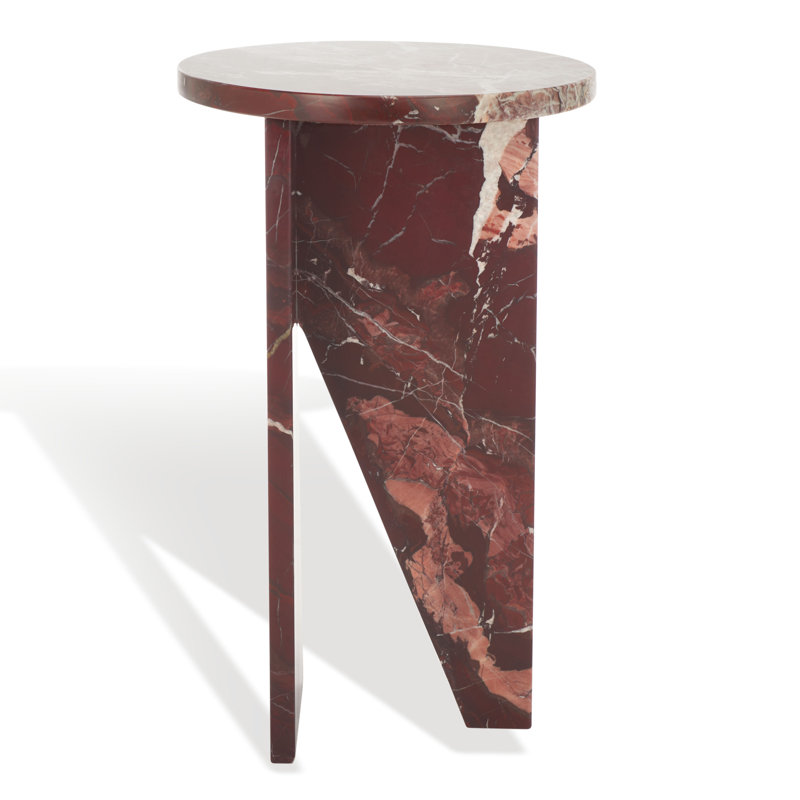 Devlin Marble Drink Table, Red