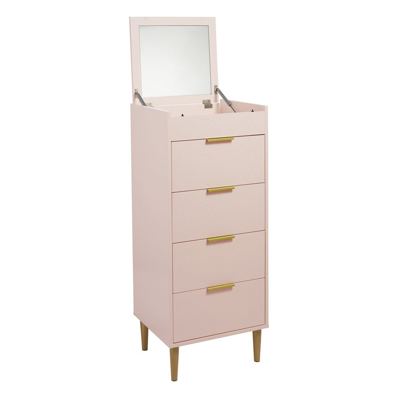 Adams 46cm W 4 - Drawer Chest of Drawers, Pink
