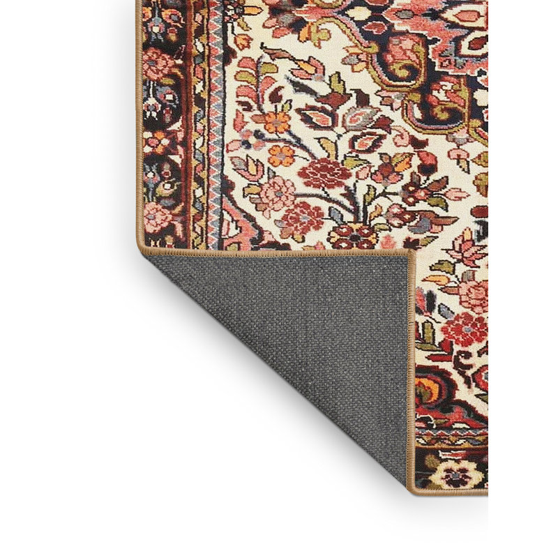 Tapis beige/rouge/noir traditionnel Gero, Rectangle 2 pi x 4 pi