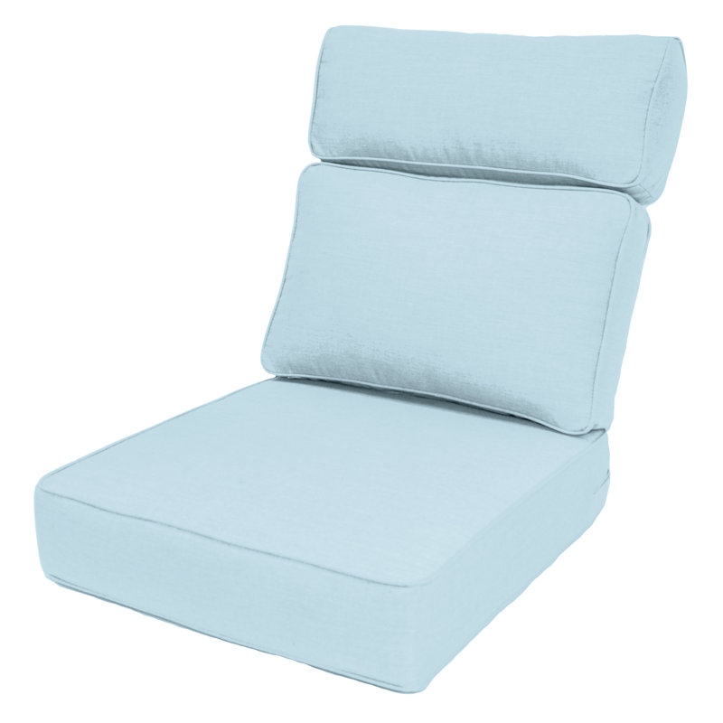 Sunbrella® Outdoor Lounge Chair Seat/Back Cushion, Canvas Air Blue Sunbrella® Canvas