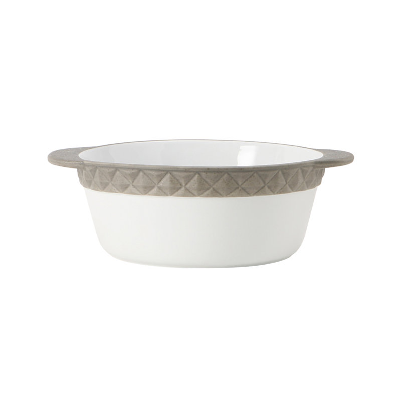 Casserole ronde 3 1/2 po ShowTux 12 po (10 po sans poignée) x 4 po, Blanc éclatant / gris