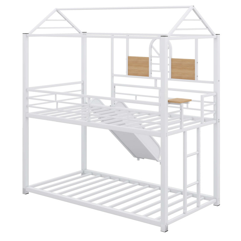 Reesa Kids Twin Over Twin Bunk Bed, White
