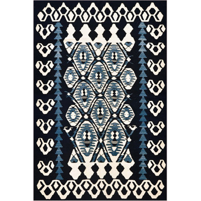 Tapis géométrique en velours / coton tissé à plat Lollis