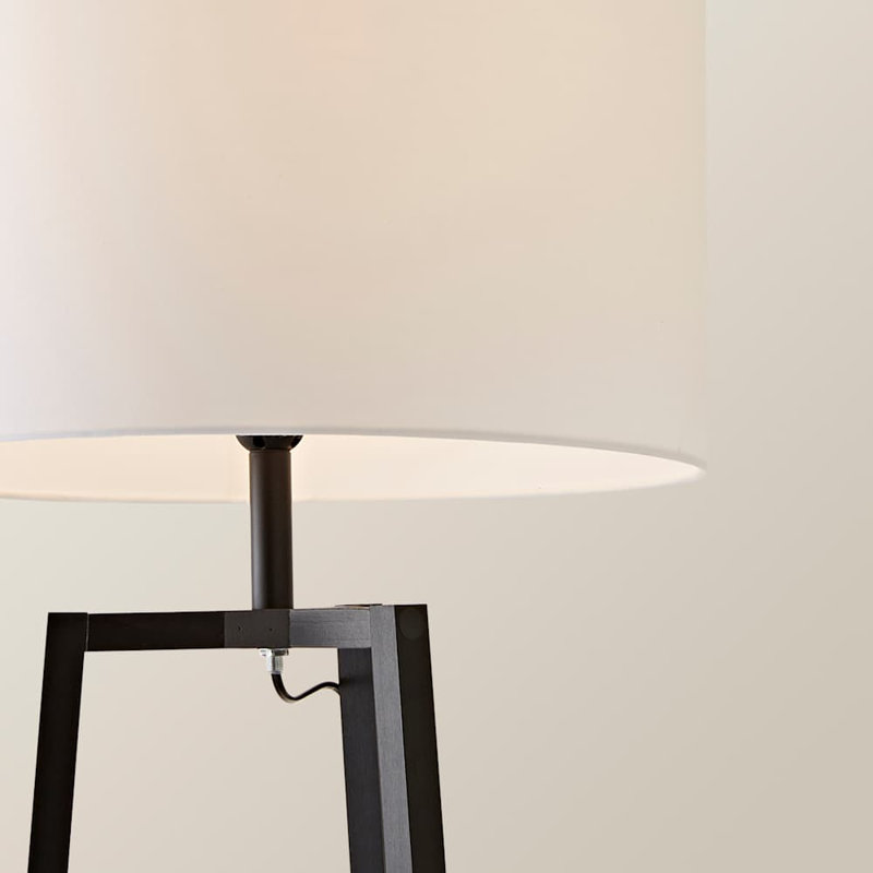Aidrian 155cm Tripod Floor Lamp, Black, Yes, White
