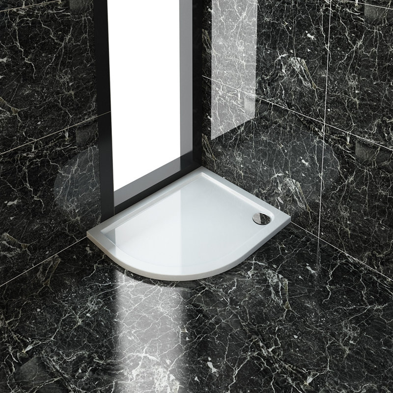 Delphina Glass Offset Quadrant Shower Enclosure with Tray, 1850mm H x 1200mm W x 800mm D, Left