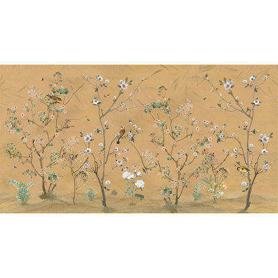 Hand-Painted Serene Floral Symphony Wallpaper Mural