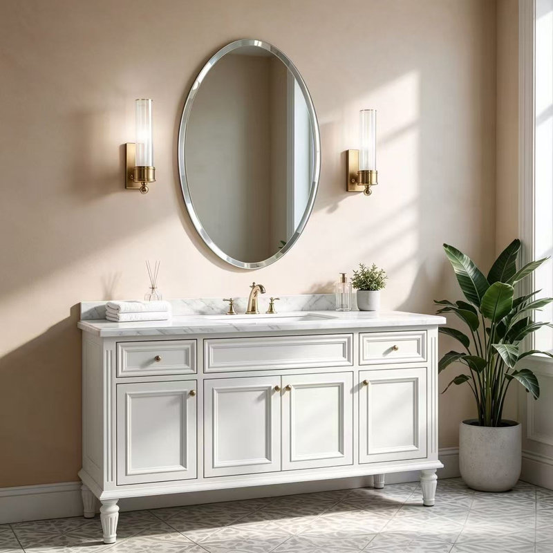 Oval Beveled Wall Mirror