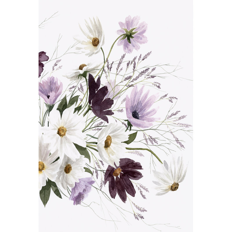 Amethyst Bouquet II by Grace Popp - Painting, 46cm H x 30cm W, Black Floater Framed