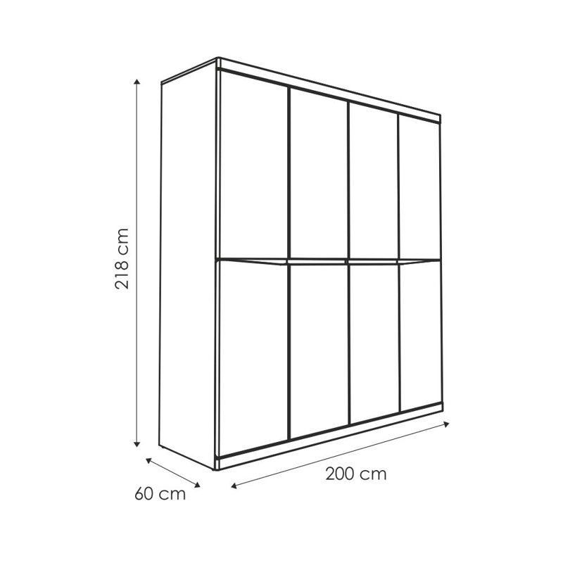Aryanna 2 Door Manufactured Wood Wardrobe