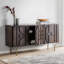 Buffet rétro en bois à géométrie sculptée