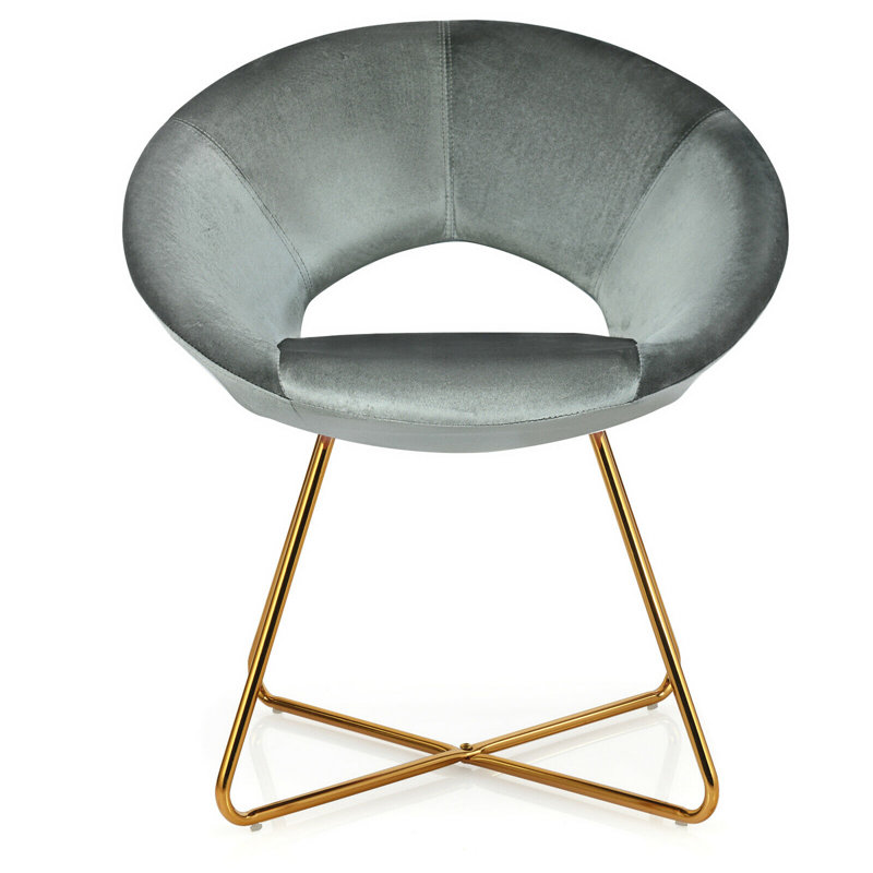 Celsey 18'' H Velvet Upholstered Parsons Chair, Gray