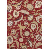 Garden Wool Floral Area Rug in Gold/Copper/Gray/Ivory