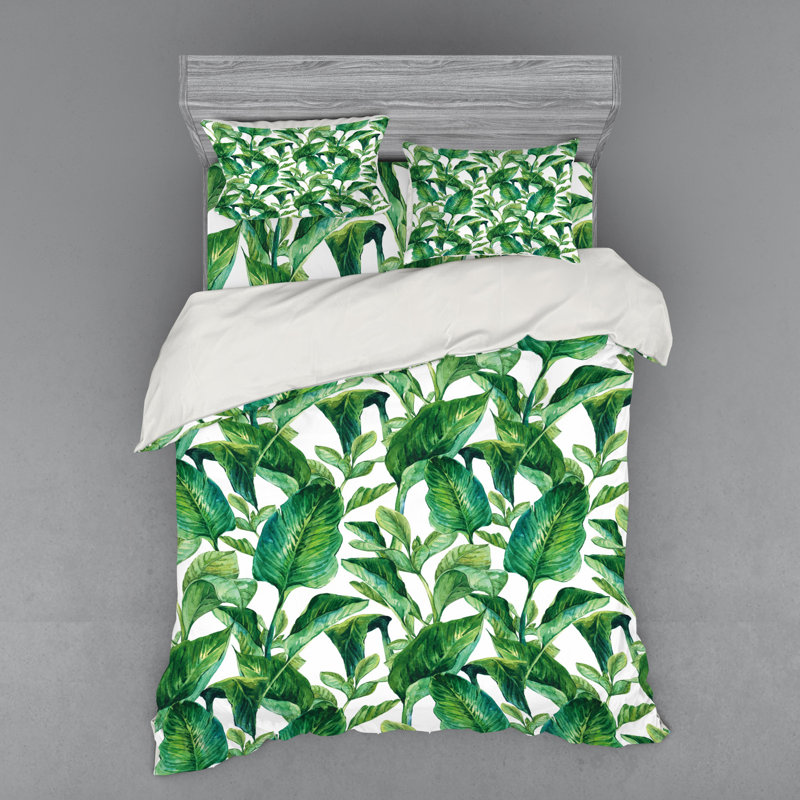 Coastal Polyester Floral Duvet Cover, Queen Duvet Cover + 3 Additional Pieces
