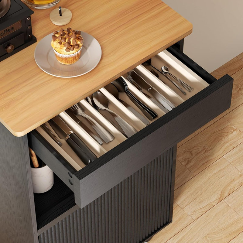 Chariot roulant pour îlot de cuisine sur roulettes avec tiroir de rangement, chariot à micro-ondes et support de cuisine mobile pour la salle à manger, le salon ou le couloir