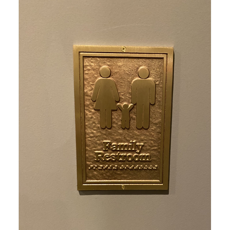 Enseigne à toilettes family Contemporary, Laiton / doré