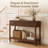 Mid-Century Fluted Console Table, 2 Drawers & Open Shelf, Walnut Sofa & Entryway Table