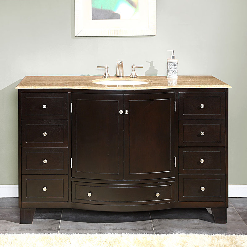 Vivaan 55'' Single Bathroom Vanity with Stone Top