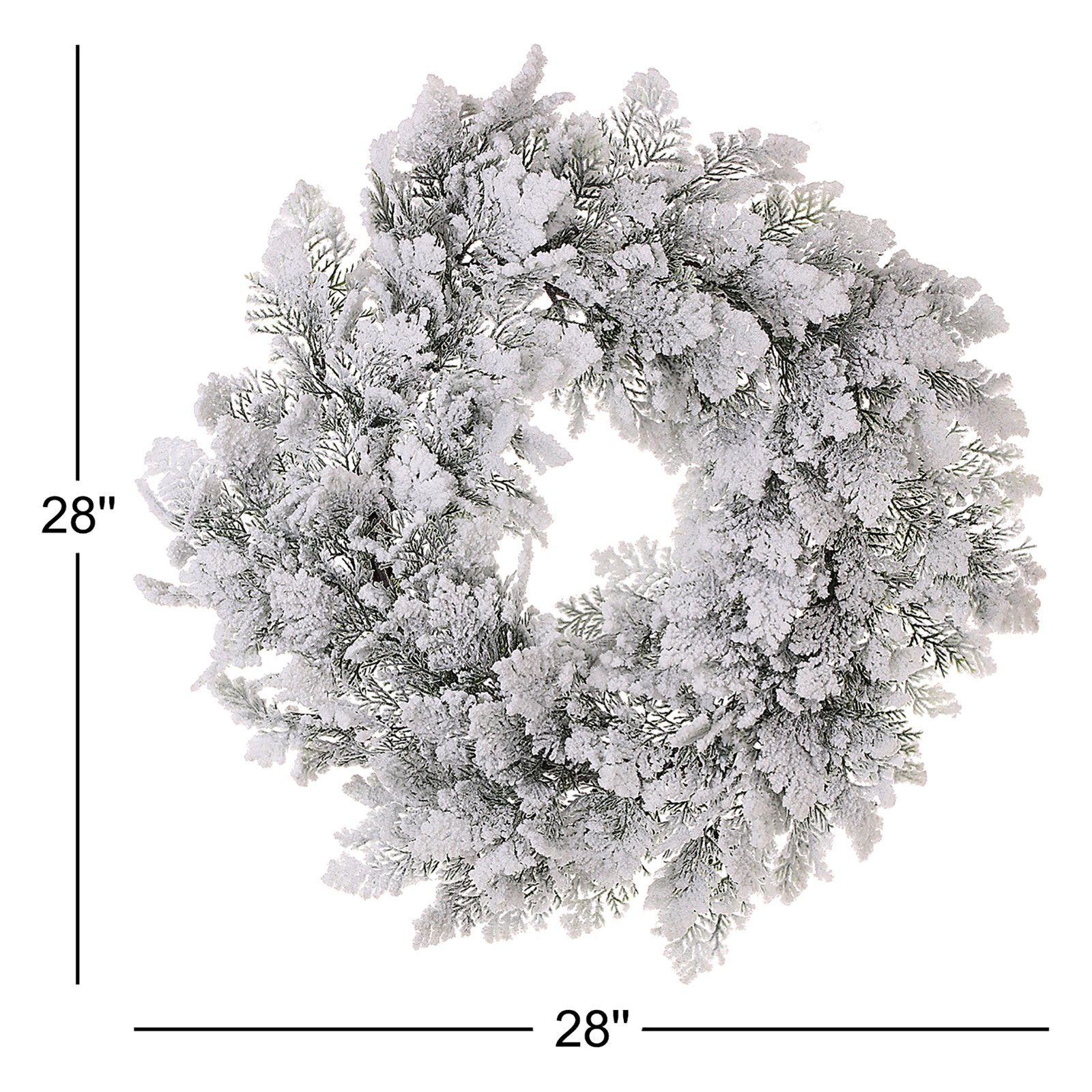 28" Snowy Acadia Cedar Wreath