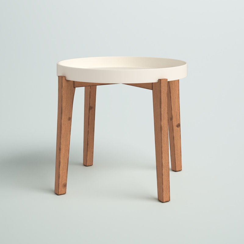 Fossen Round Outdoor Side Table , in. W in. D, Beige, 24" L x 24" W