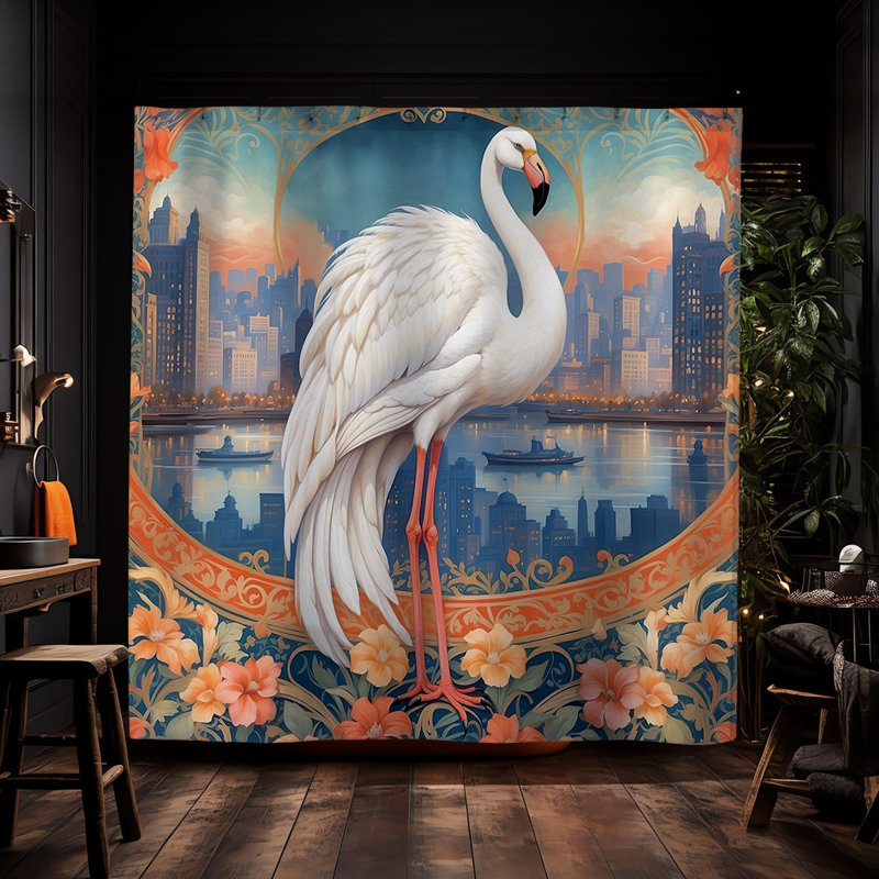 Rideau de douche Anay Flamingo