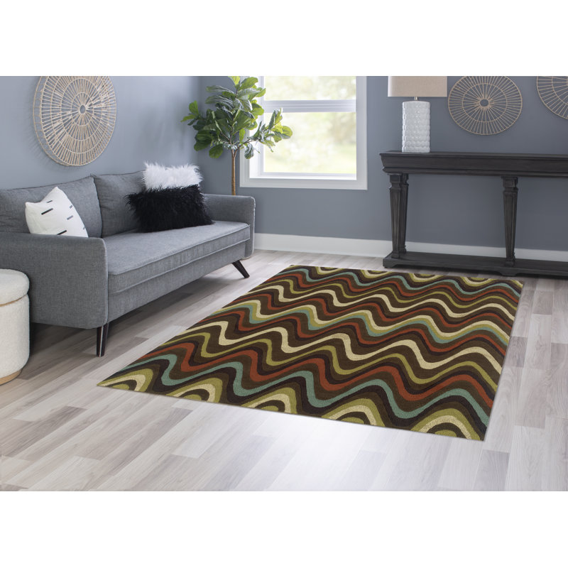 Marisela Handmade Rug Brown And Multi, Rectangle 5' x 7'