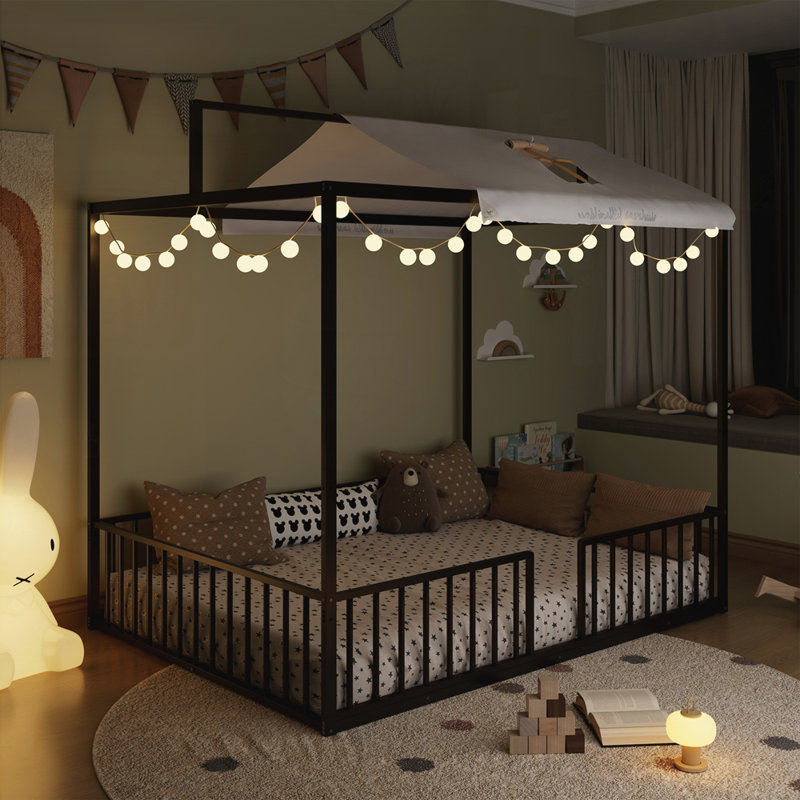 Lit convertible 3-en-1 Montessori, Lit double, Noir