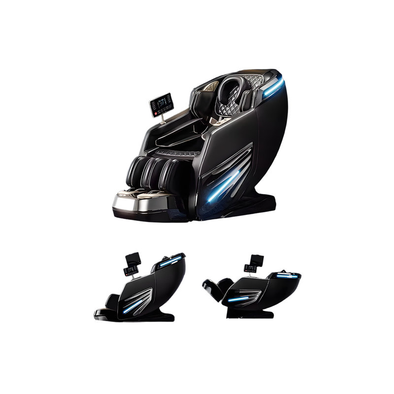 Fauteuil de massage électrique noir multifonctionnel ergonomique