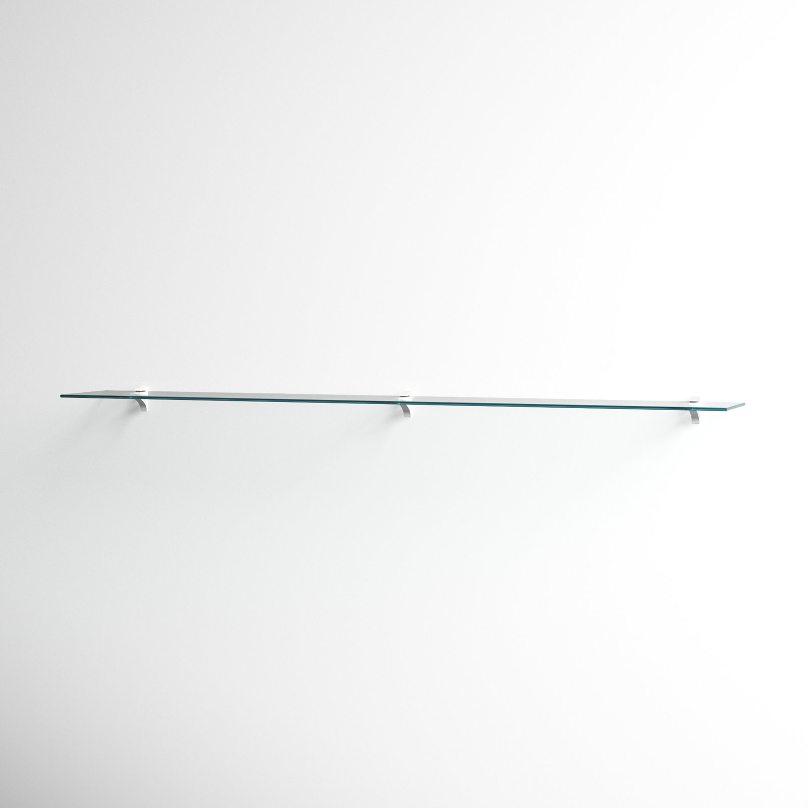Electra Glass Floating Shelf, White, 2.86" H x 72" W x 10.5" D