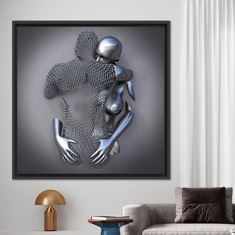 Print on Canvas, 80 cm H x 80 cm W, Framed Print without Mat, Black