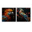 «Bird Expressionist Freedom» - Ensemble de 2 verres muraux en acrylique-103922270